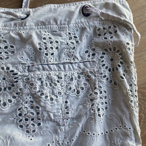 Sundance Everyday Eyelet Pants Womens 16 Jogger pant beige drawstrings Bohemian - Picture 10 of 15